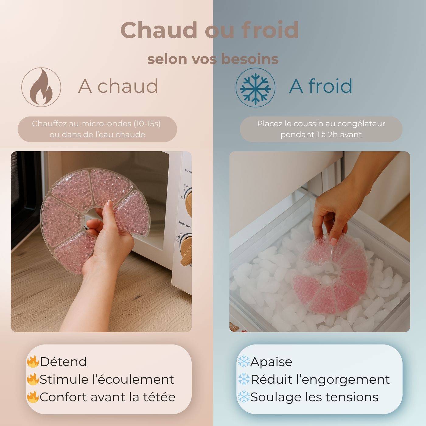 Coussin chaud/froid Isanoa™ – Soulagement naturel pour mamans allaitantes